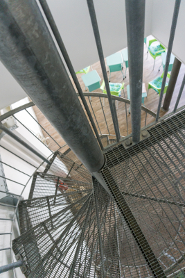 Wendeltreppe ins Obergeschoss des Seminargebäudes